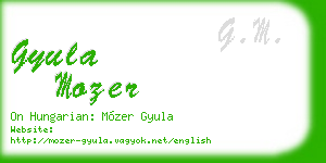 gyula mozer business card